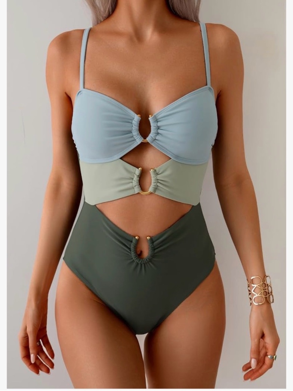 Colorblock Cutout One-Piece Swimsuit